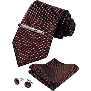 Mens Ties Set in Gift Box/ Dark Burgundy